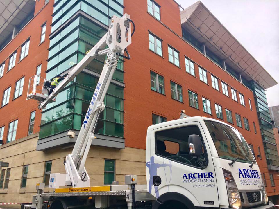 High level cherry picker window cleaning service