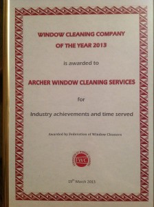 Window Cleaning Company of the Year 2013 Award